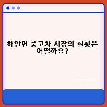 해안면 중고차 시장의 현황은 어떨까요?
