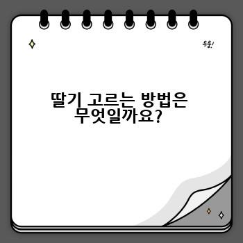 딸기 고르는 방법은 무엇일까요?