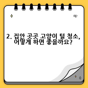 2. 집안 곳곳 고양이 털 청소, 어떻게 하면 좋을까요?