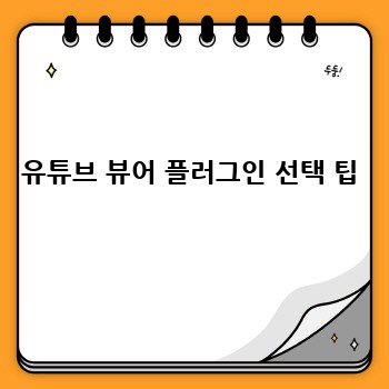 유튜브 뷰어 플러그인 선택 팁