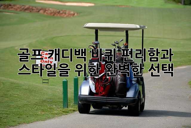 골프 캐디백 바퀴: 편리함과 스타일을 위한 완벽한 선택