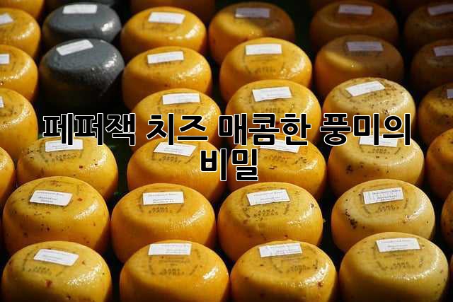 페퍼잭 치즈: 매콤한 풍미의 비밀