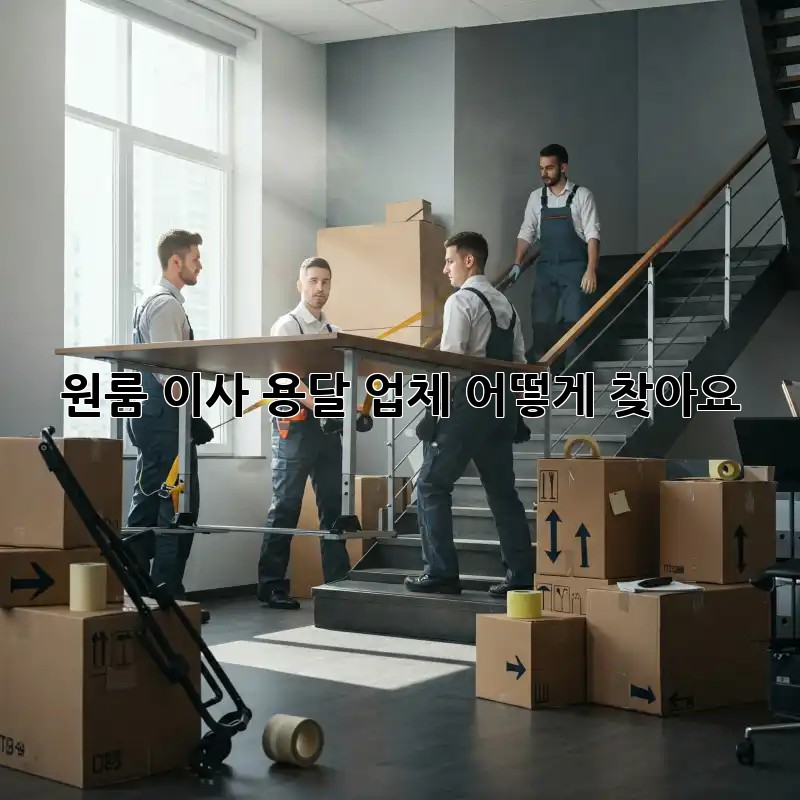 원룸 이사, 용달 업체 어떻게 찾아요?