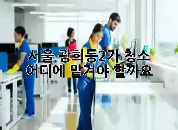 서울 광희동2가 청소, 어디에 맡겨야 할까요? 🏢✨