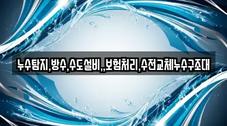 누수탐지,방수,수도설비,,보험처리,수전교체누수구조대