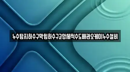 누수탐지하수구막힘하수구고압세척수도배관오케이누수설비