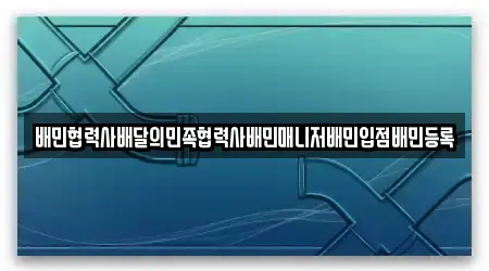 배민협력사배달의민족협력사배민매니저배민입점배민등록