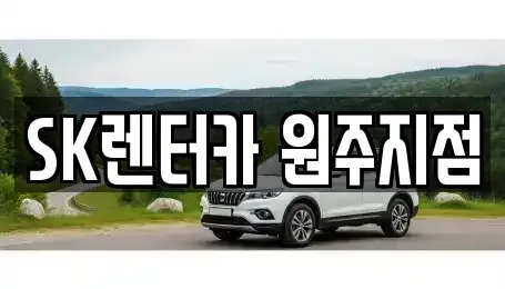 강원 원주시 단구동 장기렌트카 전문 SK렌터카 원주지점