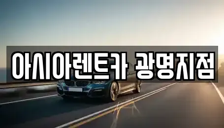 경기 광명시 하안동 렌트카 전문 아시아렌트카 광명지점