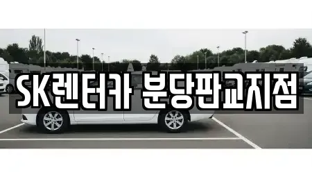 경기 성남시 수정구 금토동 장기렌트카 전문 SK렌터카 분당판교지점