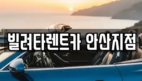 경기 화성시 새솔동 렌트카 전문 빌려타렌트카 안산지점