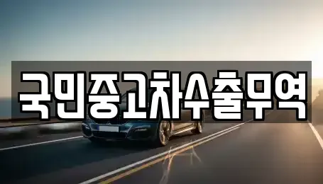 경북 성주군 월항면 중고차매매 전문 국민중고차수출무역