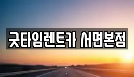 부산광역시 부산진구 연지동 렌트카 전문 굿타임렌트카 서면본점