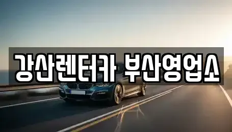 부산광역시 사하구 신평동 렌트카 전문 강산렌터카 부산영업소