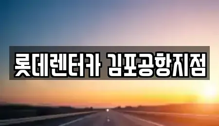 서울 강서구 오쇠동 렌트카 전문 롯데렌터카 김포공항지점