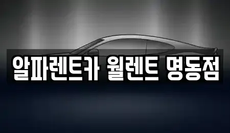 서울특별시 종로구 관훈동 렌트카 전문 알파렌트카 월렌트 명동점