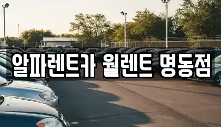 서울특별시 중구 명동2가 렌트카 전문 알파렌트카 월렌트 명동점