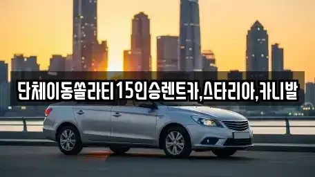 서울특별시 중구 초동 렌트카 전문 단체이동쏠라티15인승렌트카,스타리아,카니발