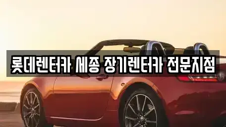 세종 고운동 장기렌트카 전문 롯데렌터카 세종 장기렌터카 전문지점