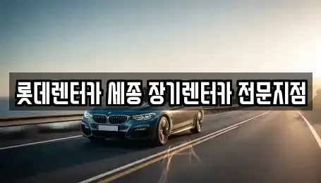 세종 장기렌트카 전문 롯데렌터카 세종 장기렌터카 전문지점