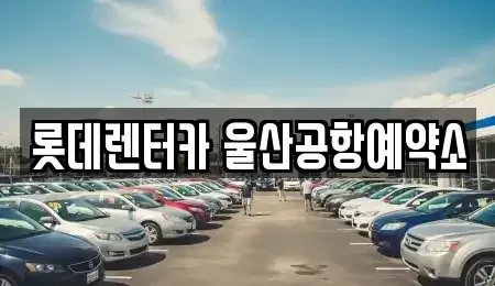 울산 중구 장현동 렌트카 전문 롯데렌터카 울산공항예약소