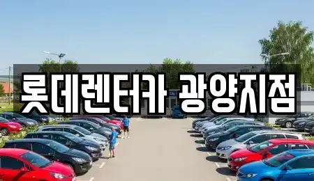 전남 광양시 광영동 렌트카 전문 롯데렌터카 광양지점