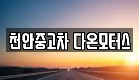충남 천안시 동남구 중고차 전문 천안중고차 다온모터스