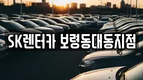 충청남도 보령시 동대동 장기렌트카 전문 SK렌터카 보령동대동지점